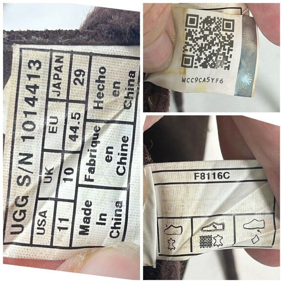 Ugg Mens Boots Size 11 US Chukka Desert Brown Leather Suede Leighton Two Tone - Picture 6 of 13